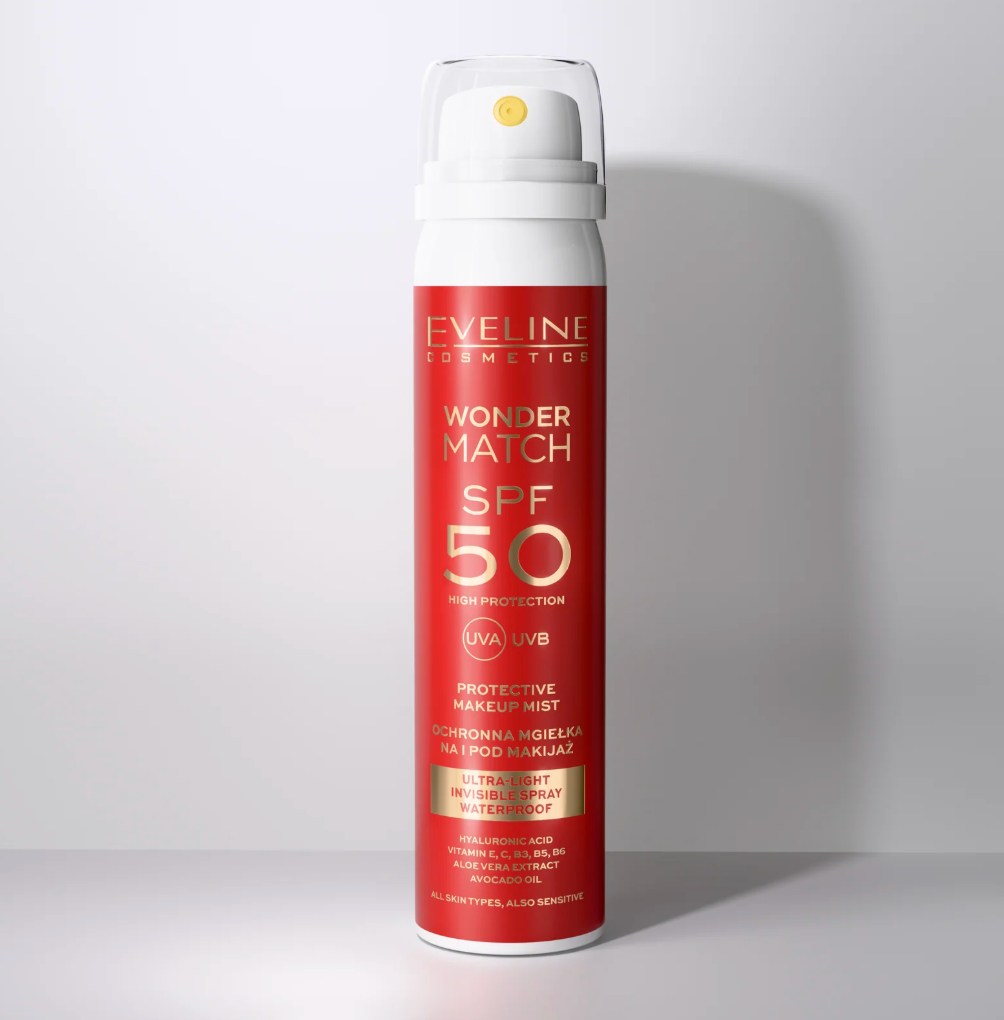 Spray de protecție solară ultra-lejer SPF 50 pentru față Wonder Match Eveline