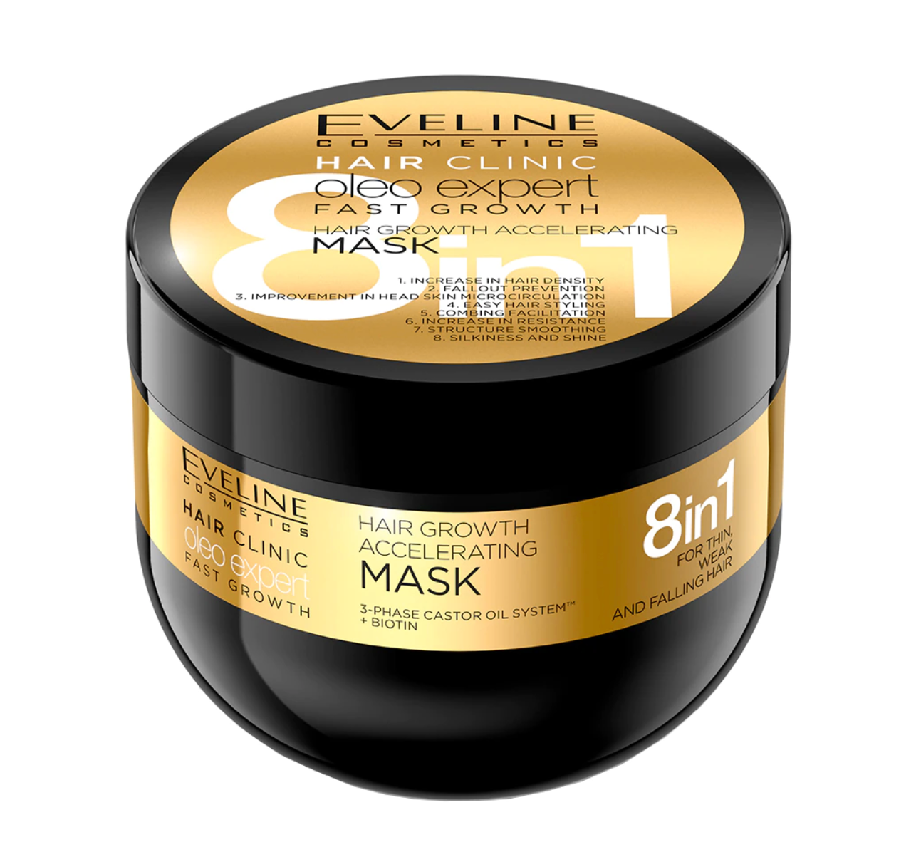 Masca pentru par Eveline Hair Clinic Oleo Expert Fast Growth 8 in 1 500 ml