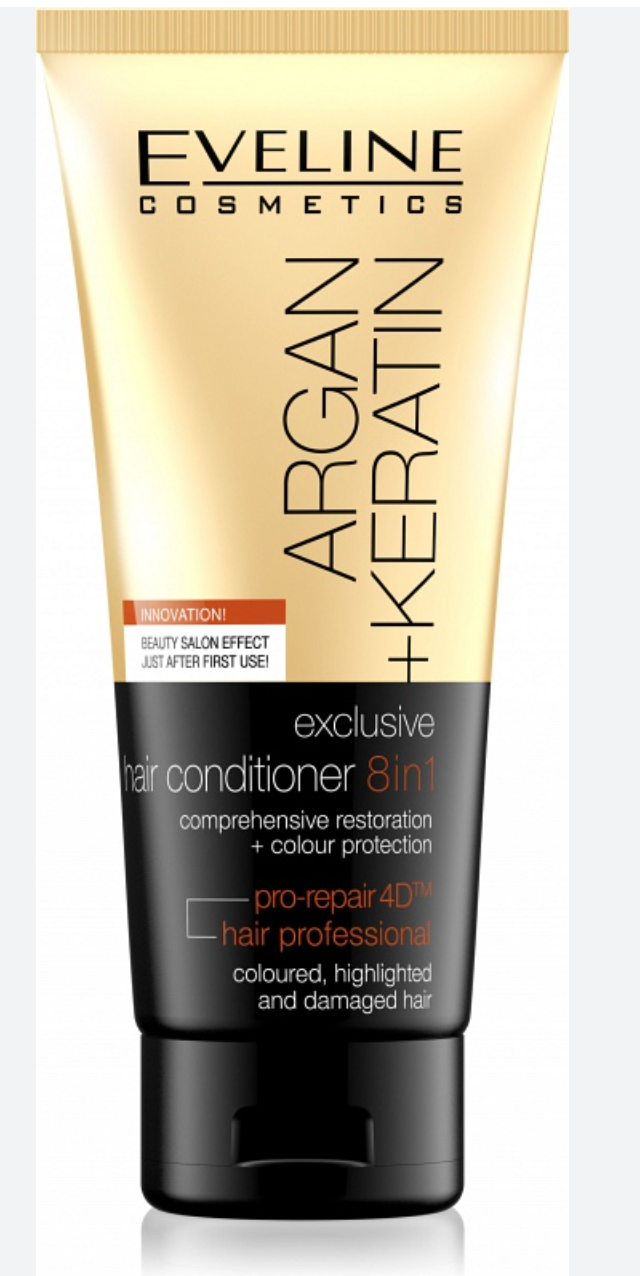Balsam de par cu keratina si ulei de argan Eveline 8in1 - 200 ml