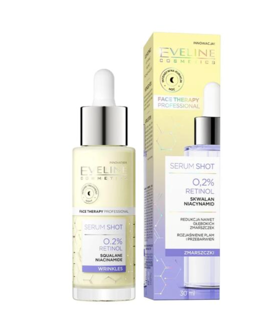 Serum Shot Tratament antirid, 0,2% retinol 30ml,Eveline Cosmetics