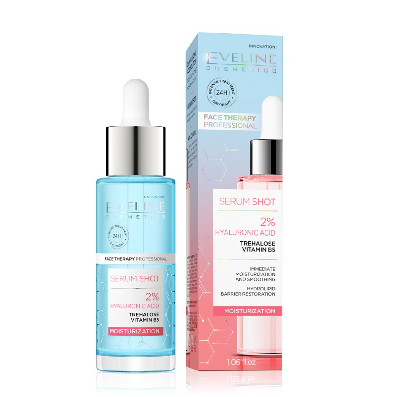 Serum Shot hidratante Eveline con 2% de ácido hialurónico, 30 ml