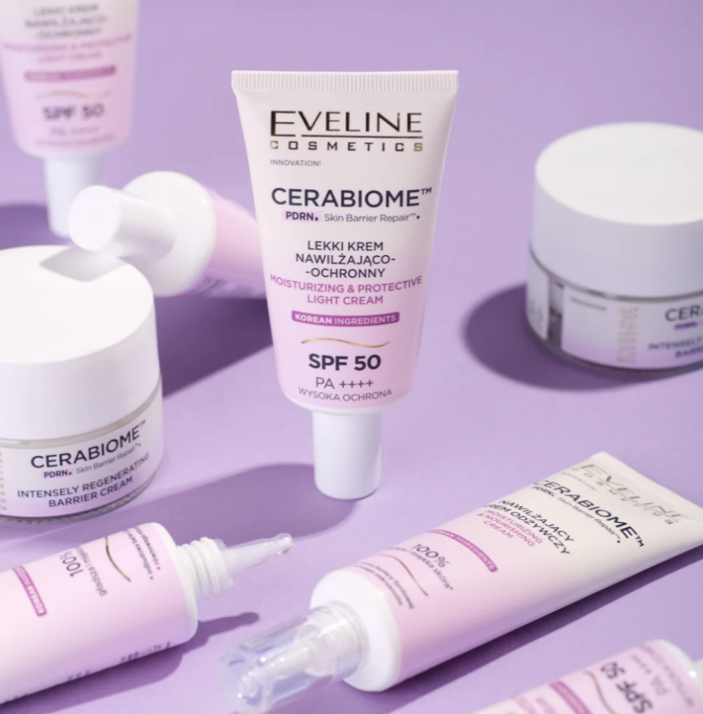 Cremă lejeră hidratantă și protectoare SPF 50 PA++++ Cerabiome Eveline