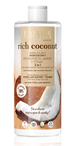 Apa micelara + lotiune tonica 2 în 1 Rich Coconut Eveline