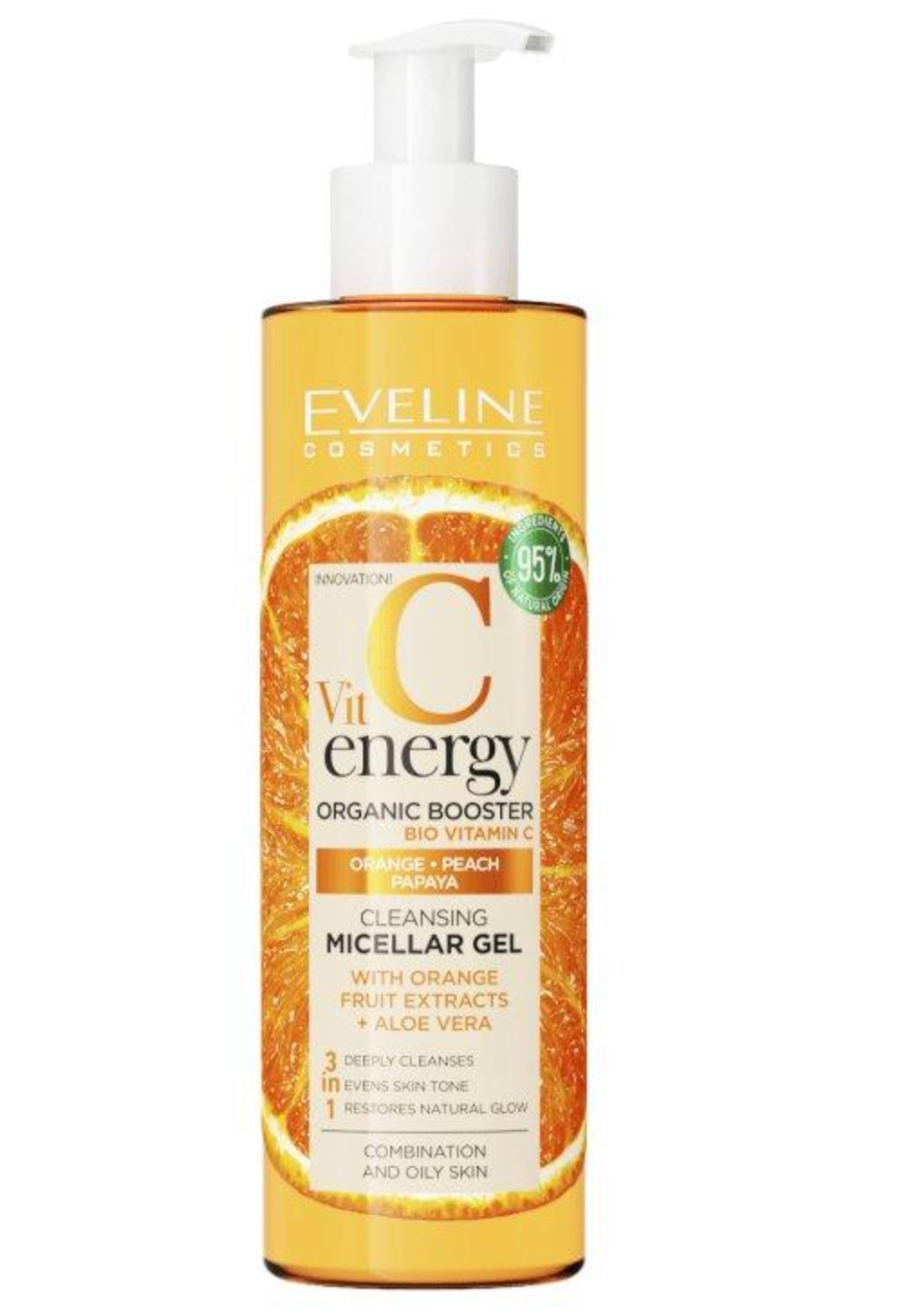 Gel Micelar de Curatare- Eveline Vitamina C Energy 3in1 Portocale