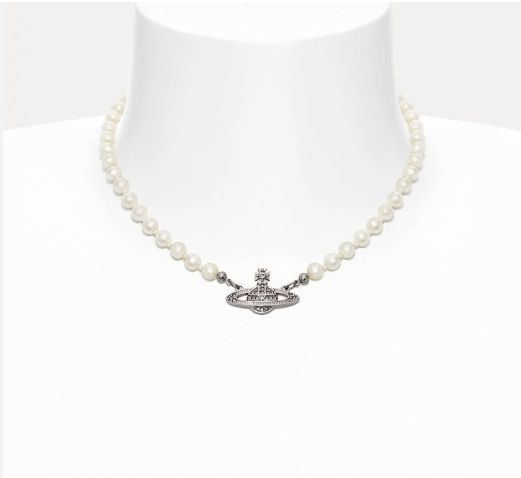 Pearl Choker argintiu Vivienne