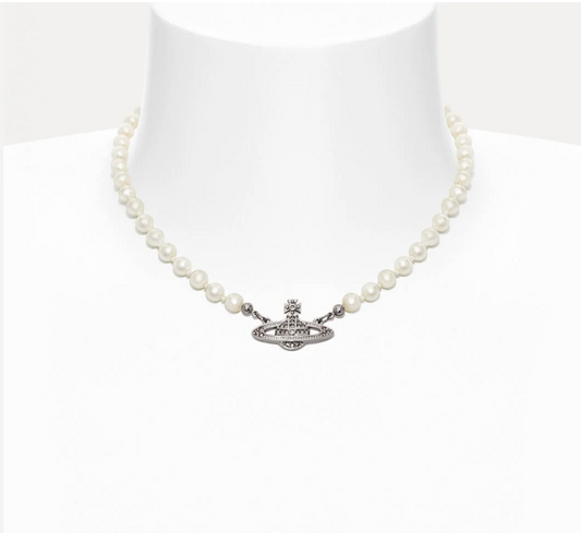 Pearl Choker argintiu Vivienne