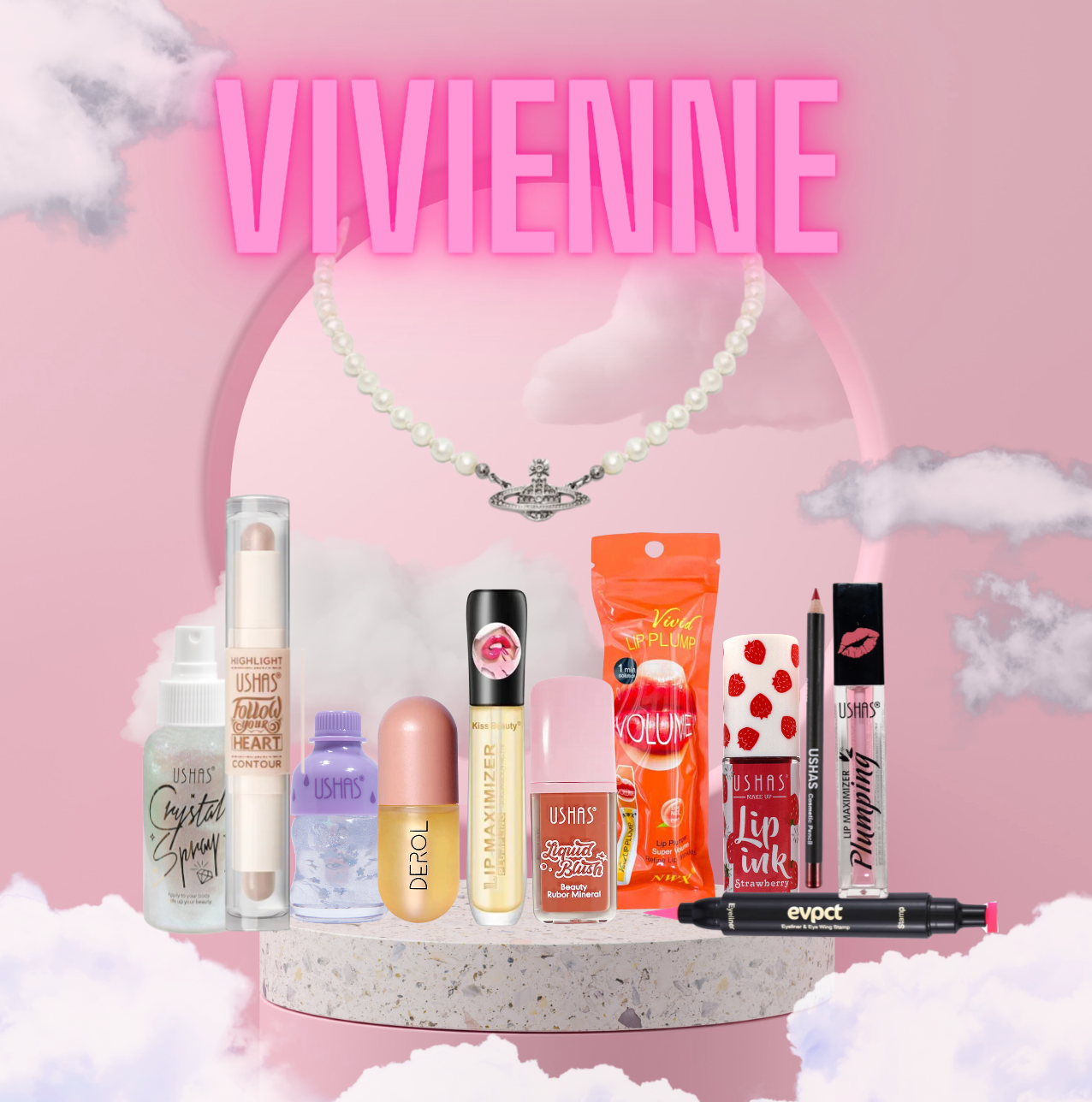 Vivienne bundle! 15 produse de mua + colier