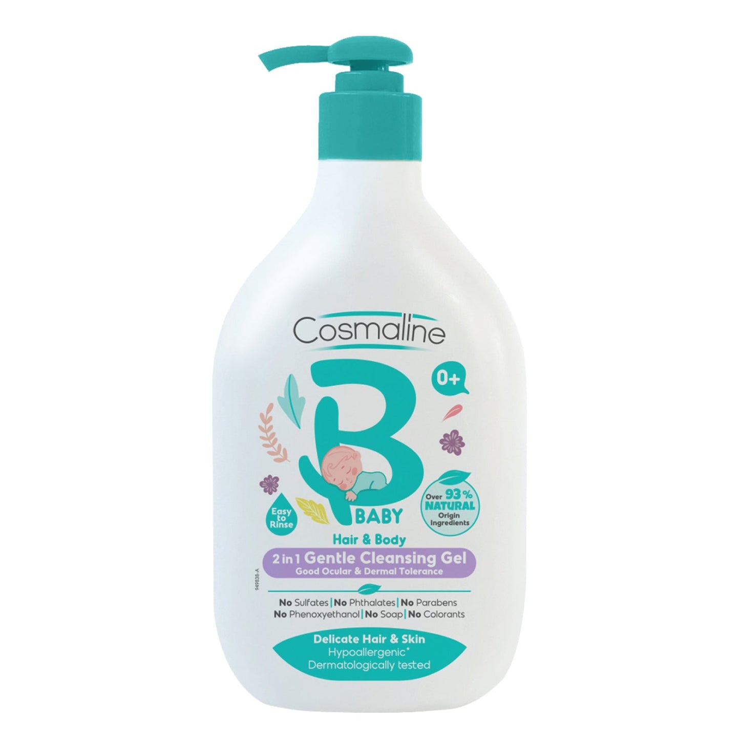 S-COSMALINE Gel de ducha delicado 2 en 1 para bebés y niños - 500 ML