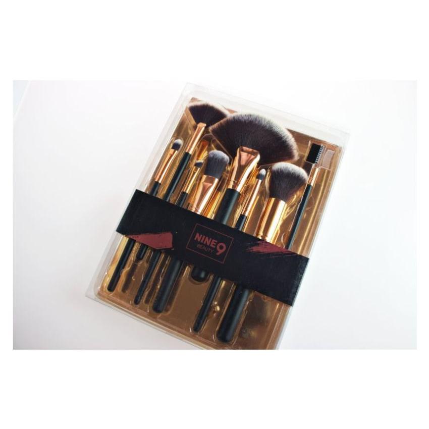 Set de brochas de maquillaje, Dorado