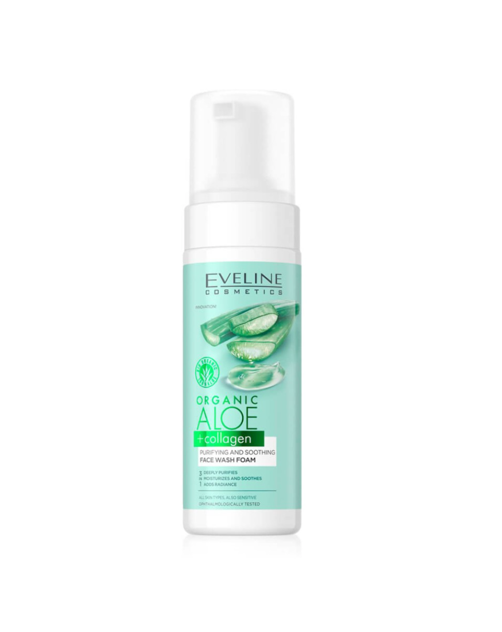 Espuma limpiadora de aloe, efecto calmante, Eveline
