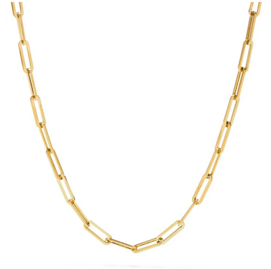 Collar cadena rectangular dorado