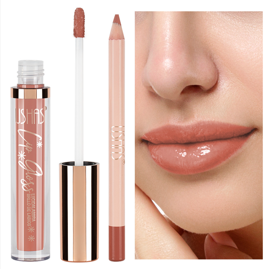 Gloss pentru buze USHAS Lip Gloss Matt + 1 Creion