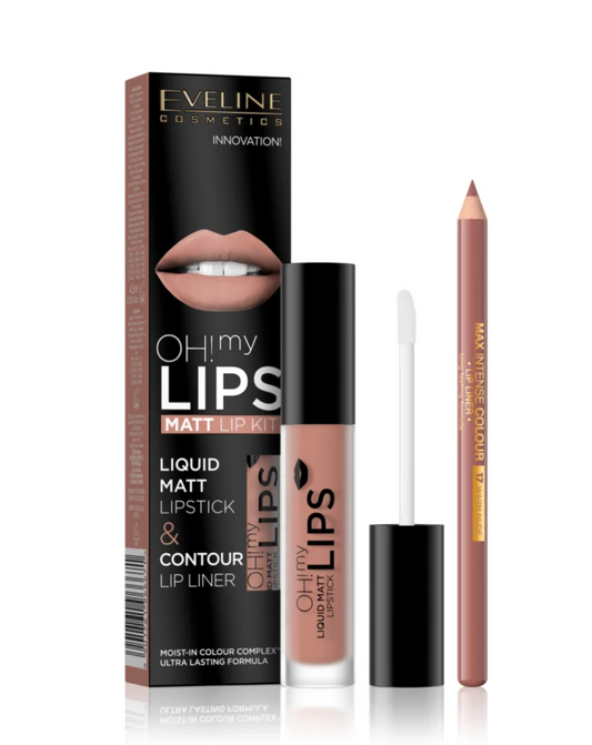 Set de lápiz + labial líquido, Eveline, Oh My lips