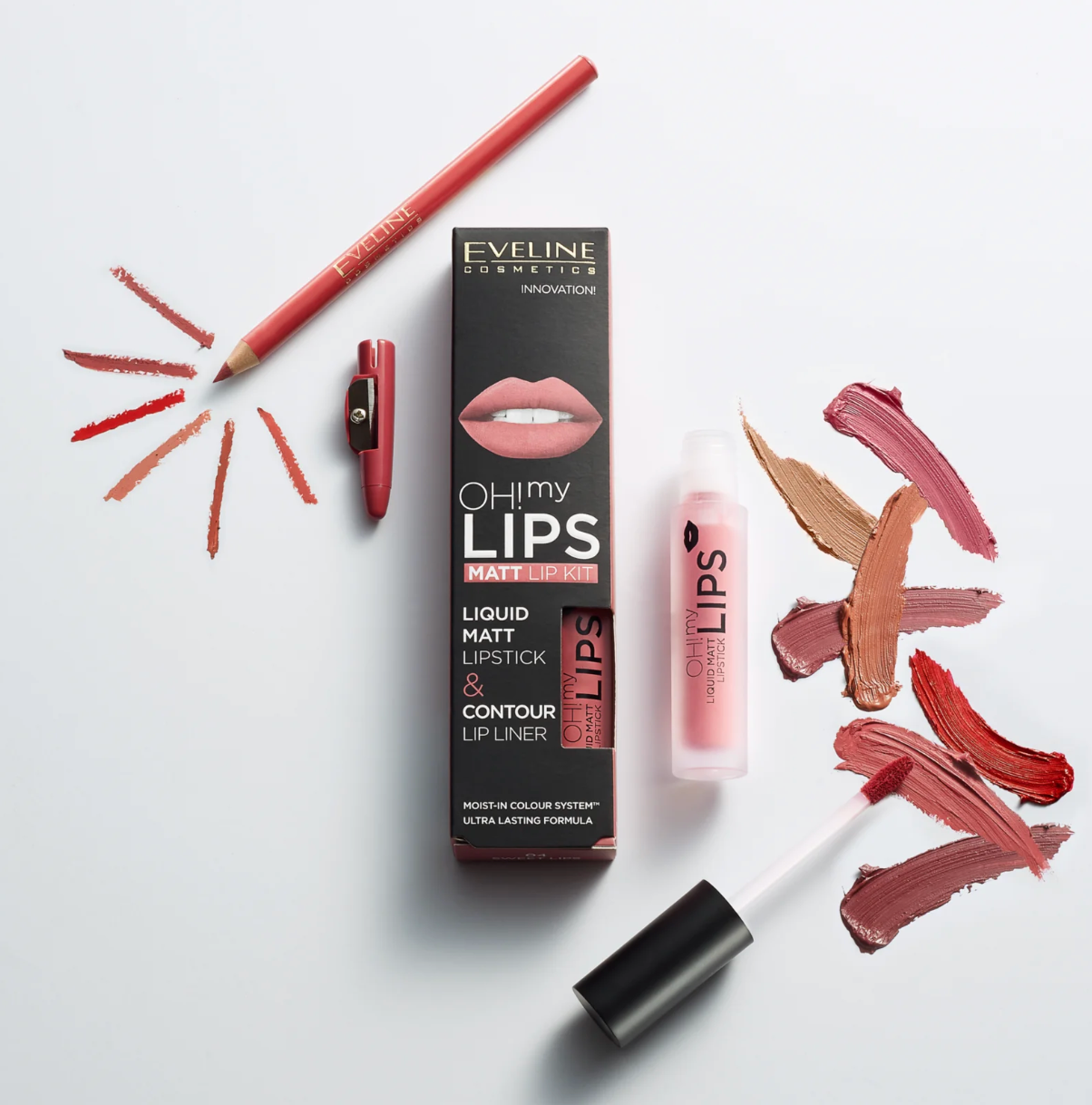 Set de lápiz + labial líquido, Eveline, Oh My lips