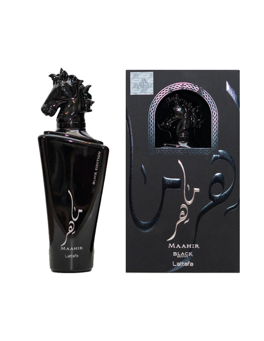 A- Eau de Parfum MAAHIR BLACK - Lattafa, 100ML